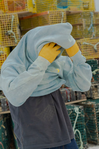 SEAWASHED DECK HOODIE · INDIGO SKY