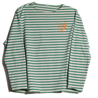 ORCIVAL SEAWASHED SAILOR SHIRT - GREEN/WHITE