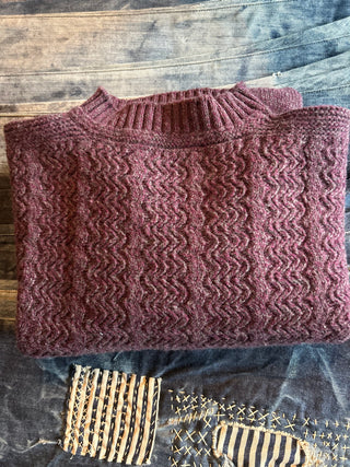 Vintage Iris Weath Burgundy Wool Sweater