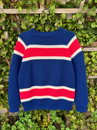 Vintage Red, White & Blue Striped Knit Sweater