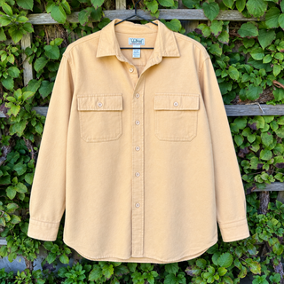 L.L.Bean Chamois Cloth Shirt, Pale Yellow, XL