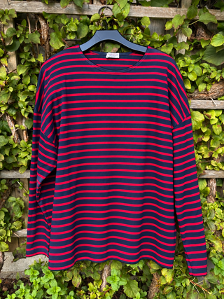 Vintage Armor Lux Breton Striped Long Sleeve Shirt – Navy &amp; Red