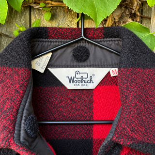 Vintage Woolrich Buffalo Check Wool Shirt Jacket, Red & Black