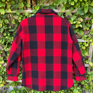 Vintage Woolrich Buffalo Check Wool Shirt Jacket, Red & Black