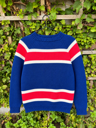 Vintage Red, White & Blue Striped Knit Sweater