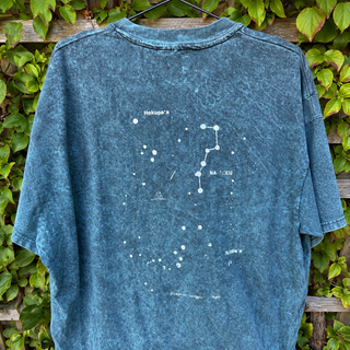Vintage Hawaiian Navigational Stars Mineral Wash Tee, Teal, XL