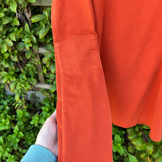 Burberry London Rugby Shirt, Orange with Green Collar, Made in England