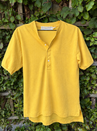 Vintage Marigold Band-Collar Henley, c. 1980s–90s